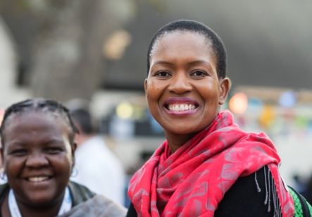 two african woman smiling